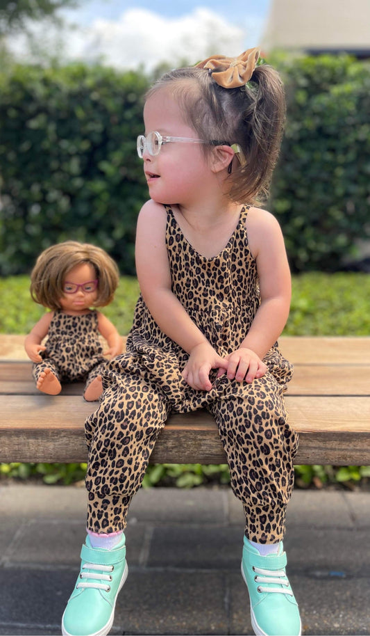 Dolly and me Alleycat romper set LEOPARD size 18 mo