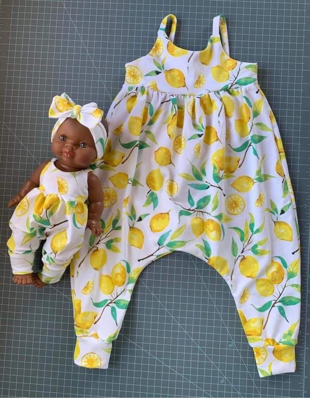 Dolly & Me RTS Alleycat romper set SUNFLOWERS 18 mo