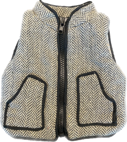 Lined Houndstooth Vest