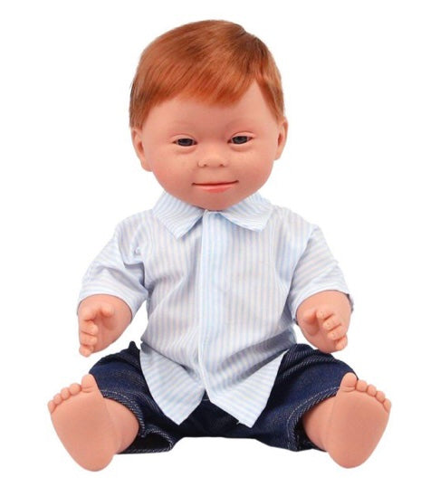 Belonil- Red haired boy doll with Down Syndrome features