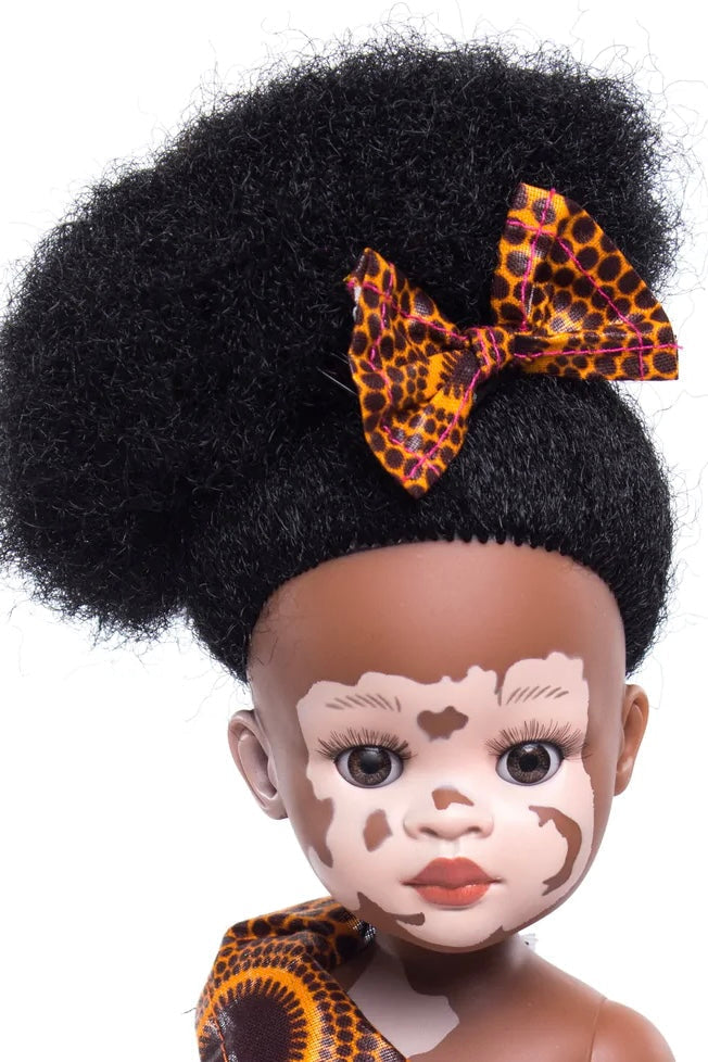 Sibhale- Ndanaka vanilla scented afro hair doll with Vitiligo